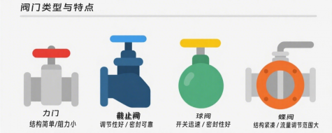阀门类型有哪些，各有什么特点？